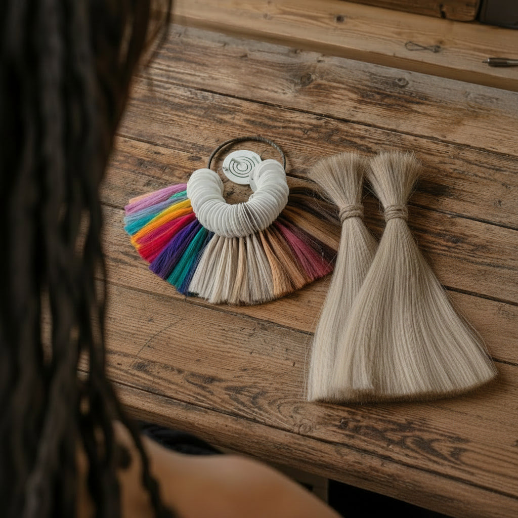 Human hair color samples and blonde bulk hair for matching loc color and texture