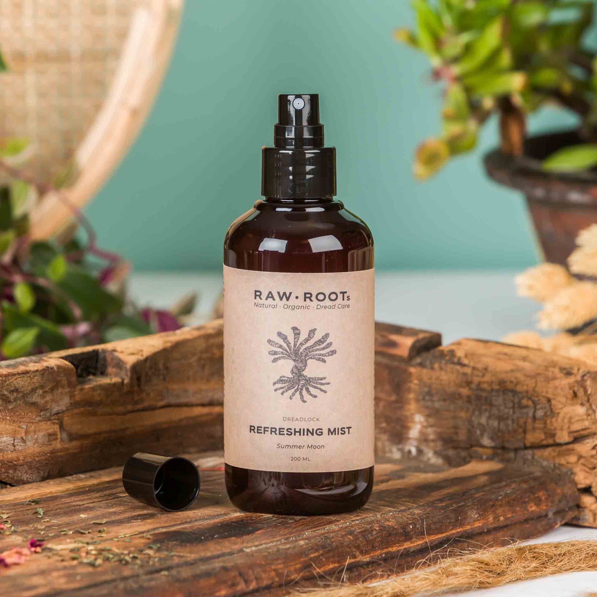 RAW ROOTs Refreshing Mist Summer Moon for refreshing dreadlocks, locs and scalp between washes.