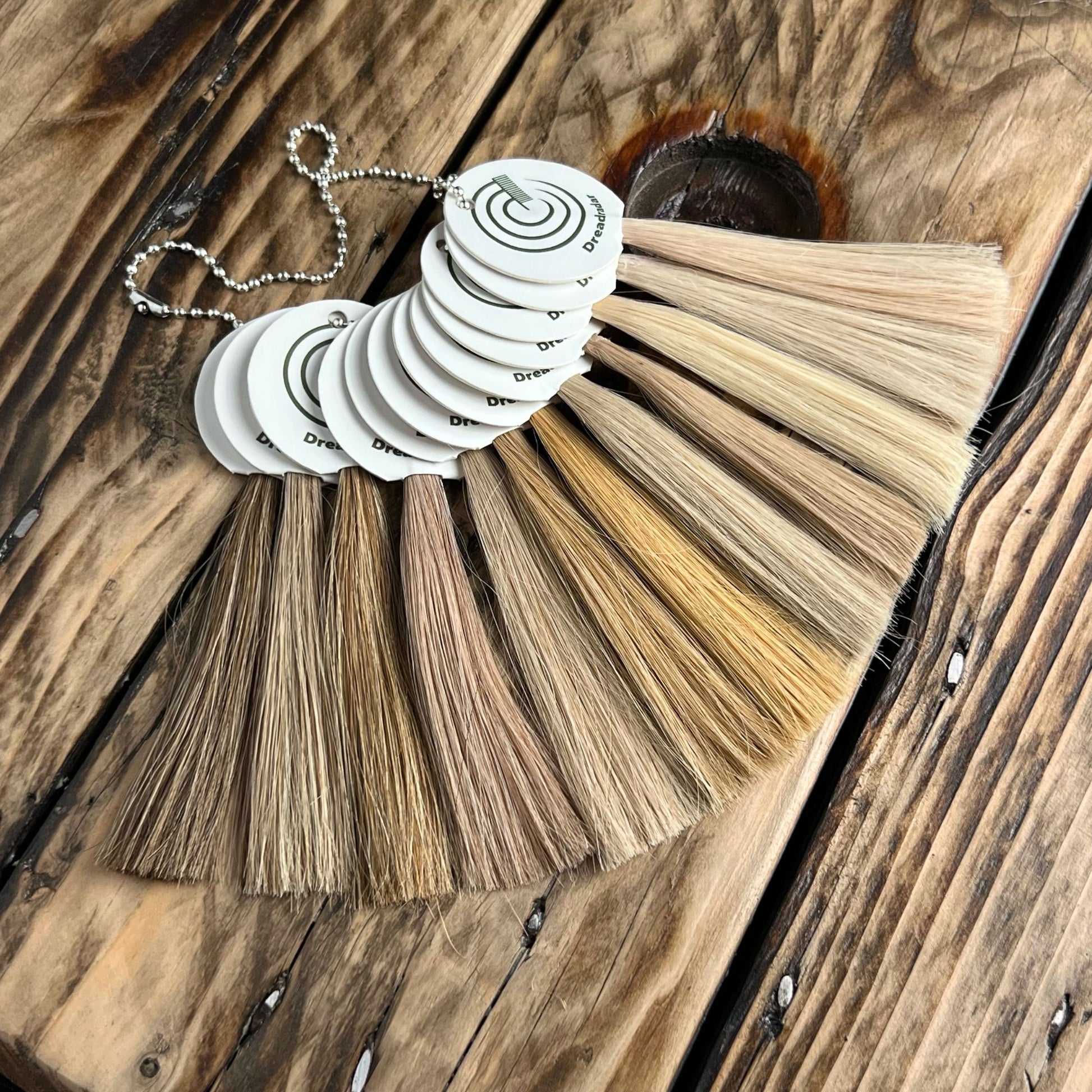 Straight Hair color ring with all blonde human hair shades