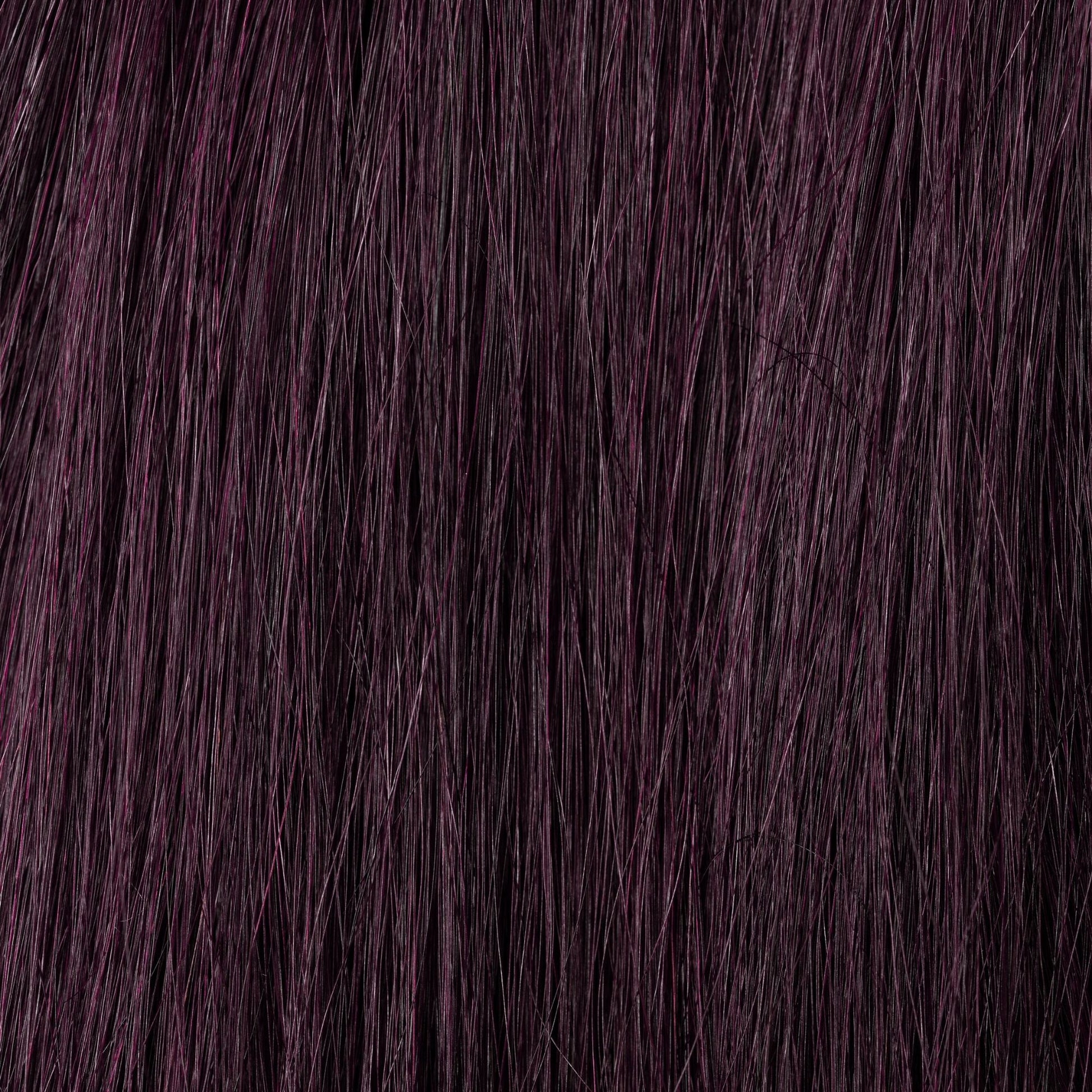 Close-up of Crimson Crown loose human hair texture for Straight Loc Extensions