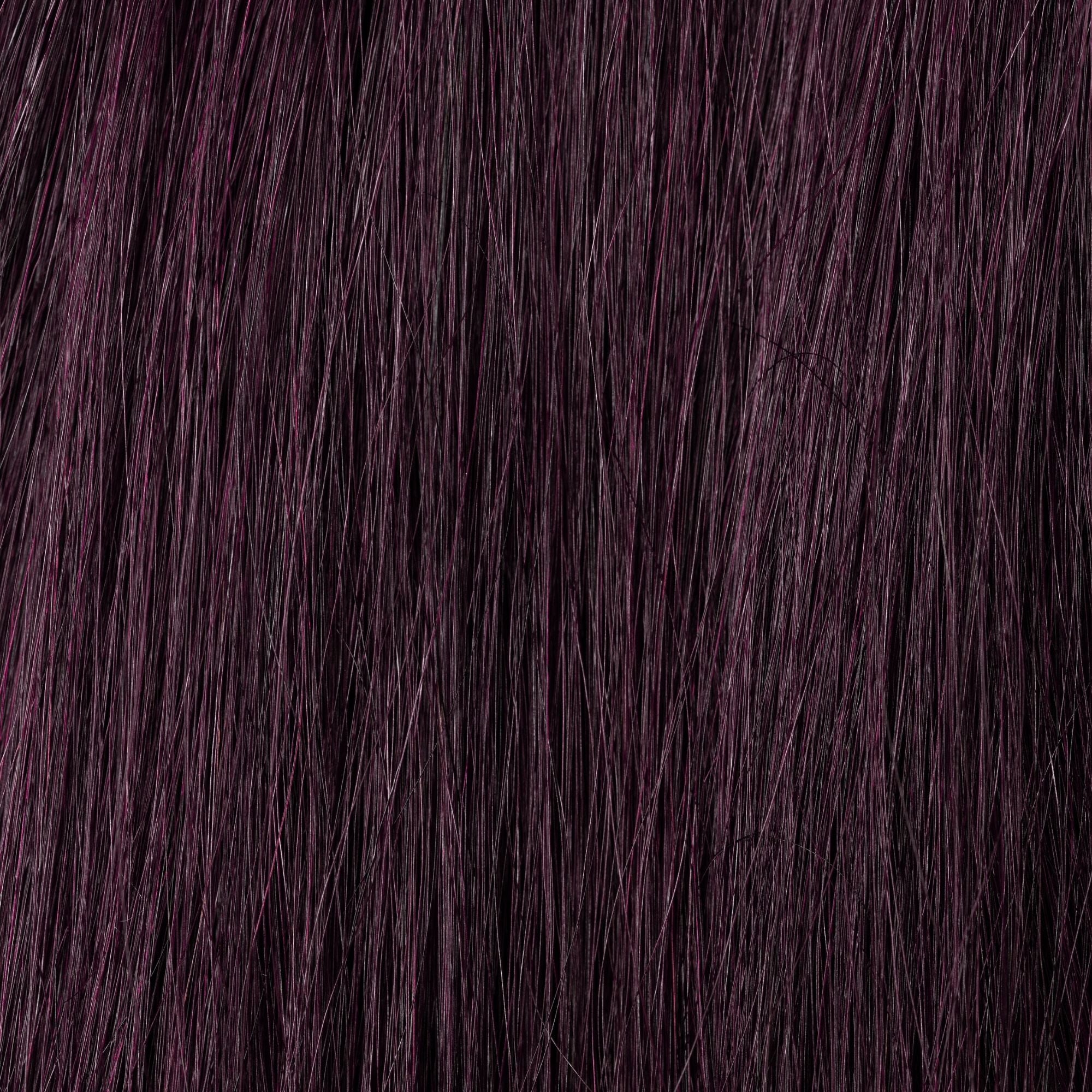 Close-up of Crimson Crown loose human hair texture for Straight Loc Extensions