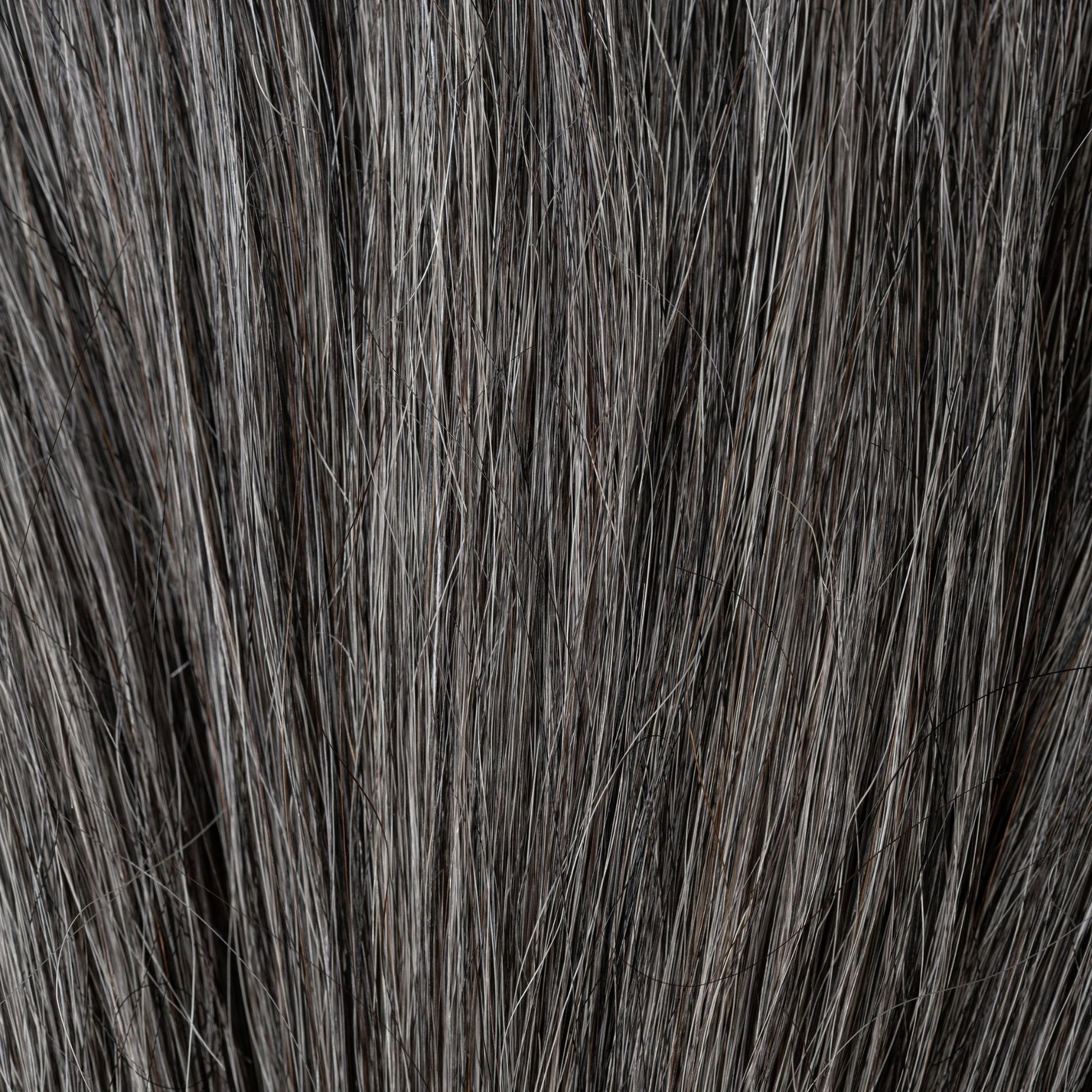Close-up of Glint of Steel loose human hair texture for Straight Loc Extensions