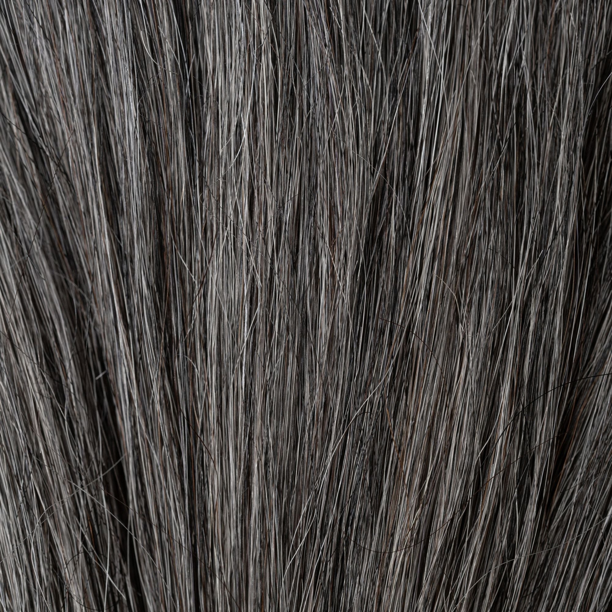 Close-up of Glint of Steel loose human hair texture for Straight Loc Extensions