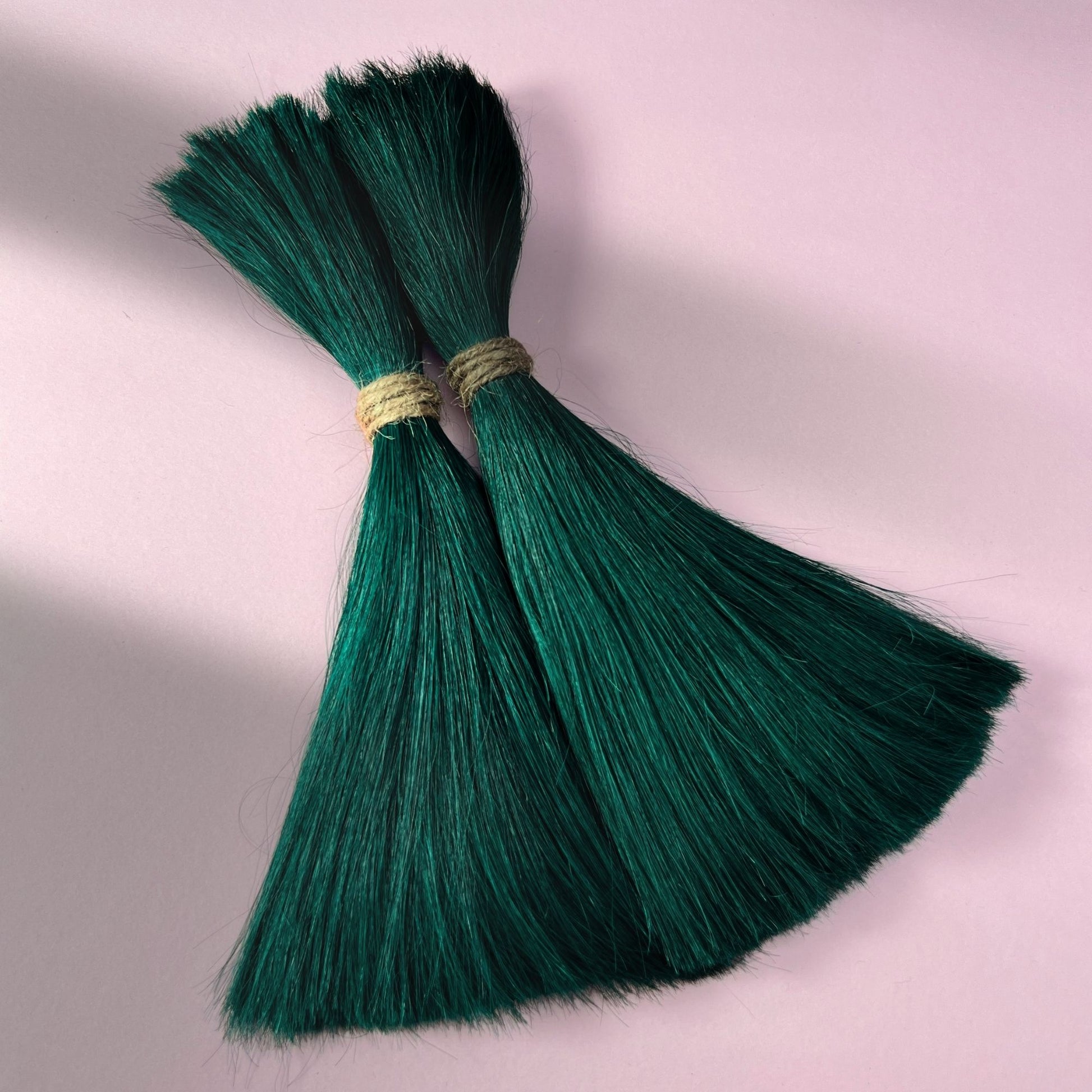 Full view of Green Tomato loose human hair for Straight Loc Extensions