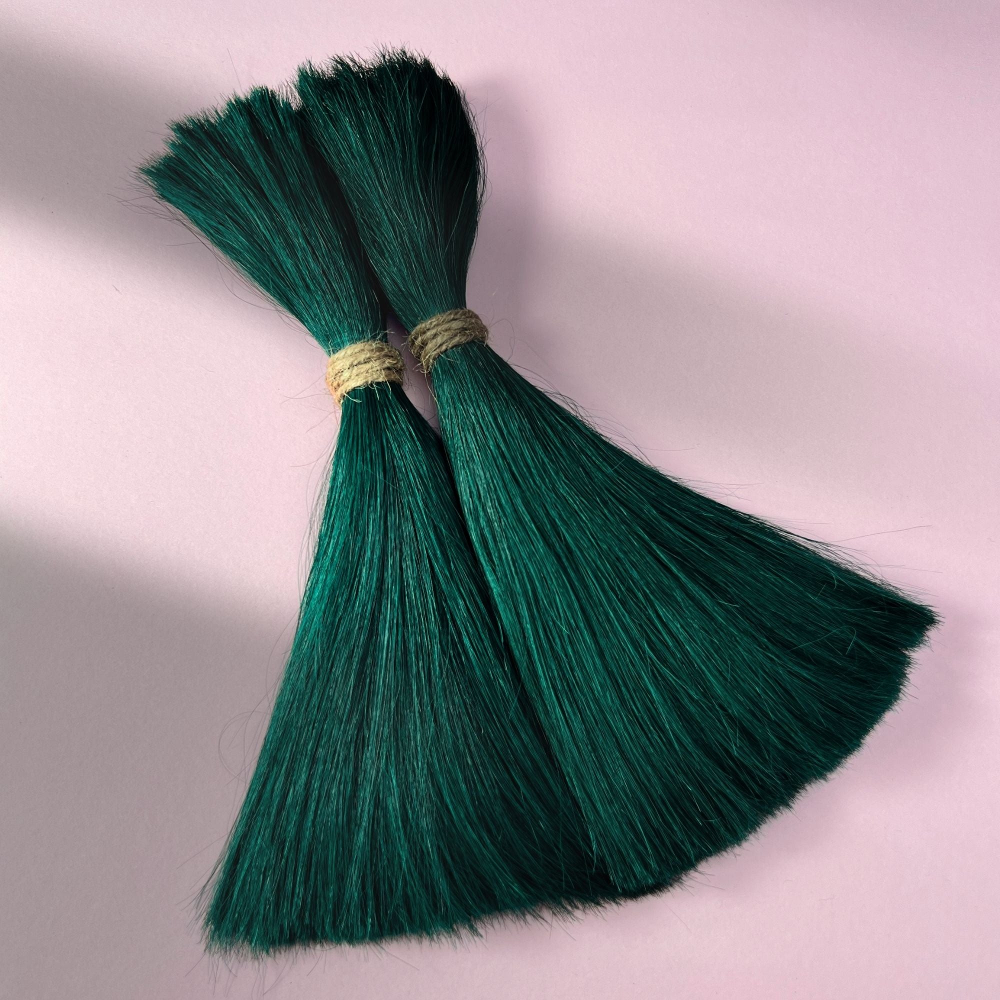 Full view of Green Tomato loose human hair for Straight Loc Extensions