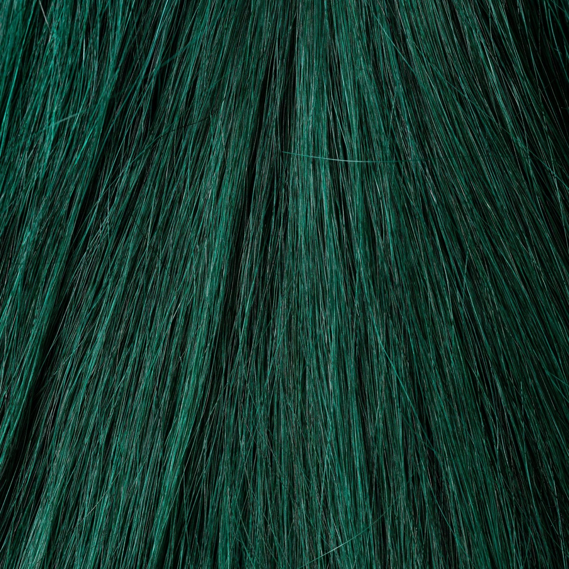 Close-up of Green Tomato loose human hair texture for Straight Loc Extensions