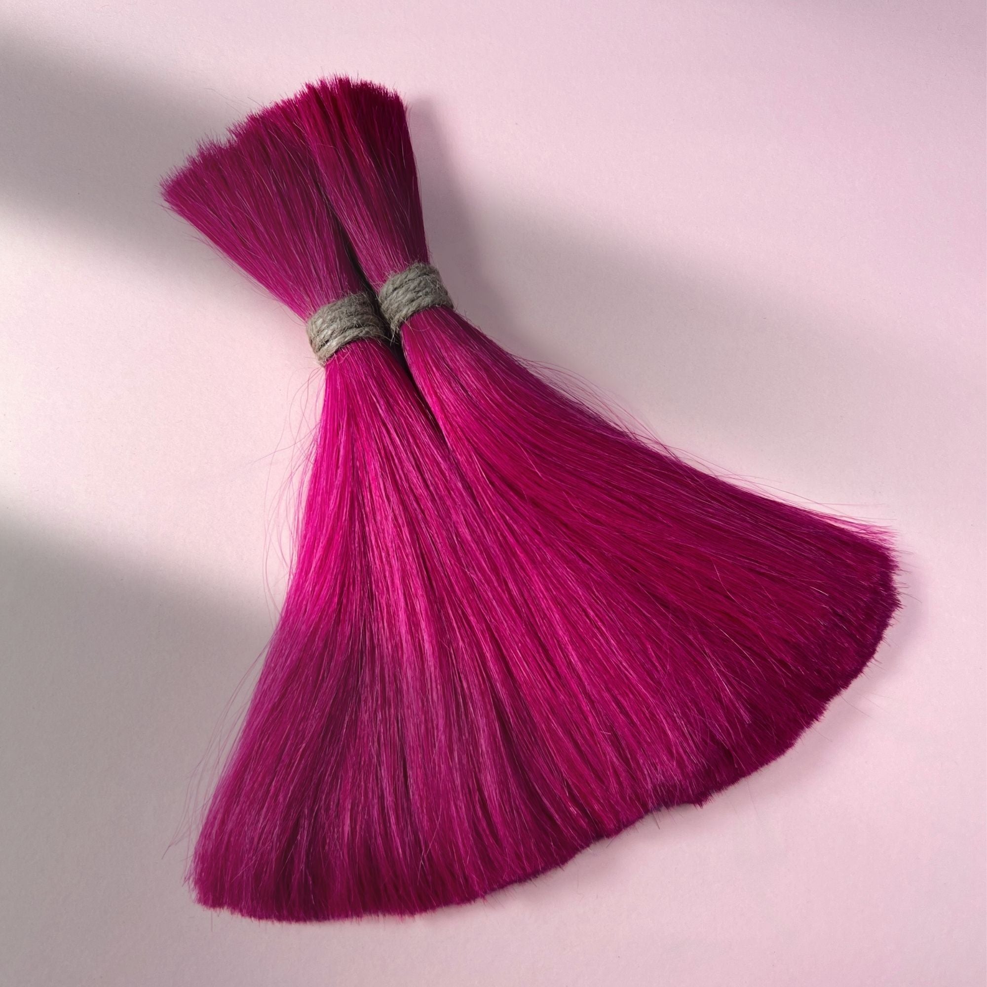 Full view of Magenta loose human hair for Straight Loc Extensions