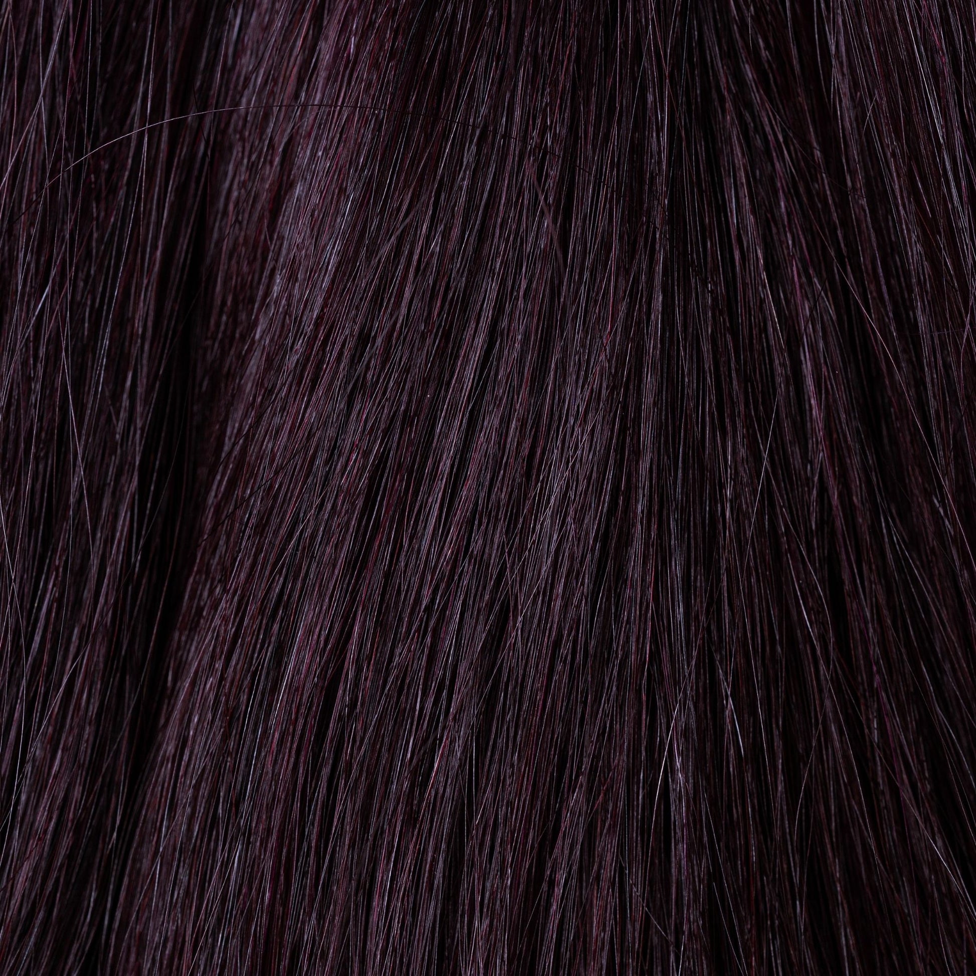 Close-up of Marsala loose human hair texture for Straight Loc Extensions