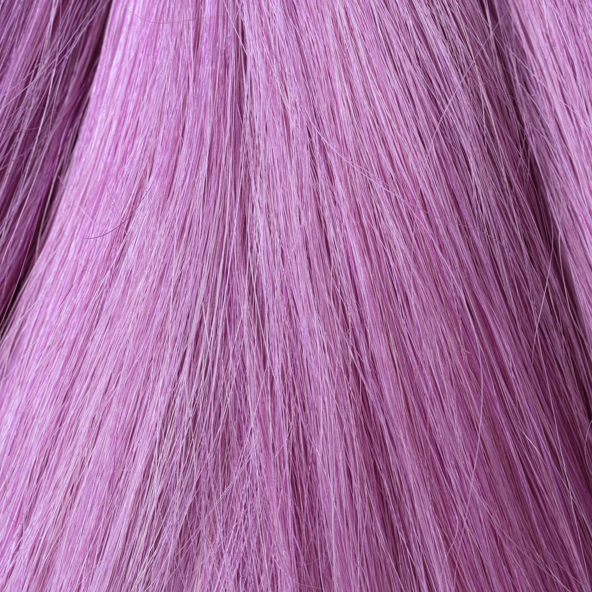 Close-up of Purple Cloud loose human hair texture for Straight Loc Extensions