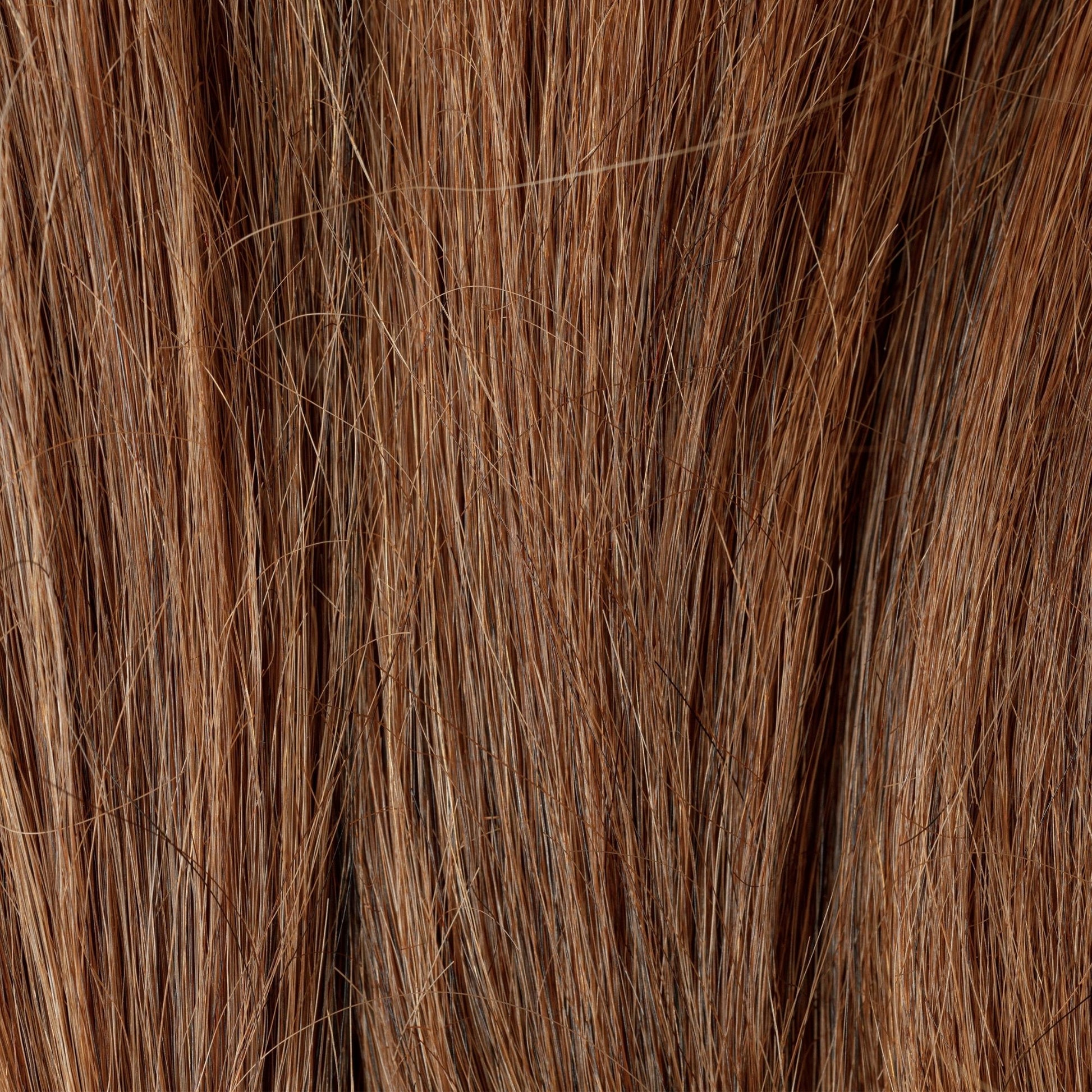 Close-up of Rufous loose human hair texture for Straight Loc Extensions