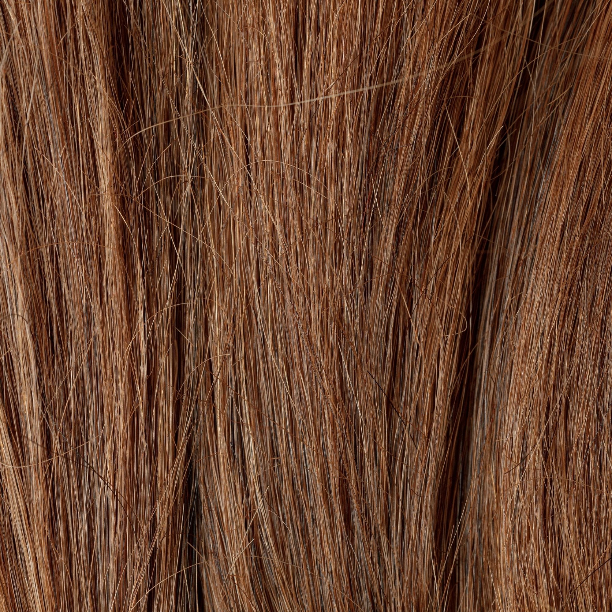 Close-up of Rufous loose human hair texture for Straight Loc Extensions