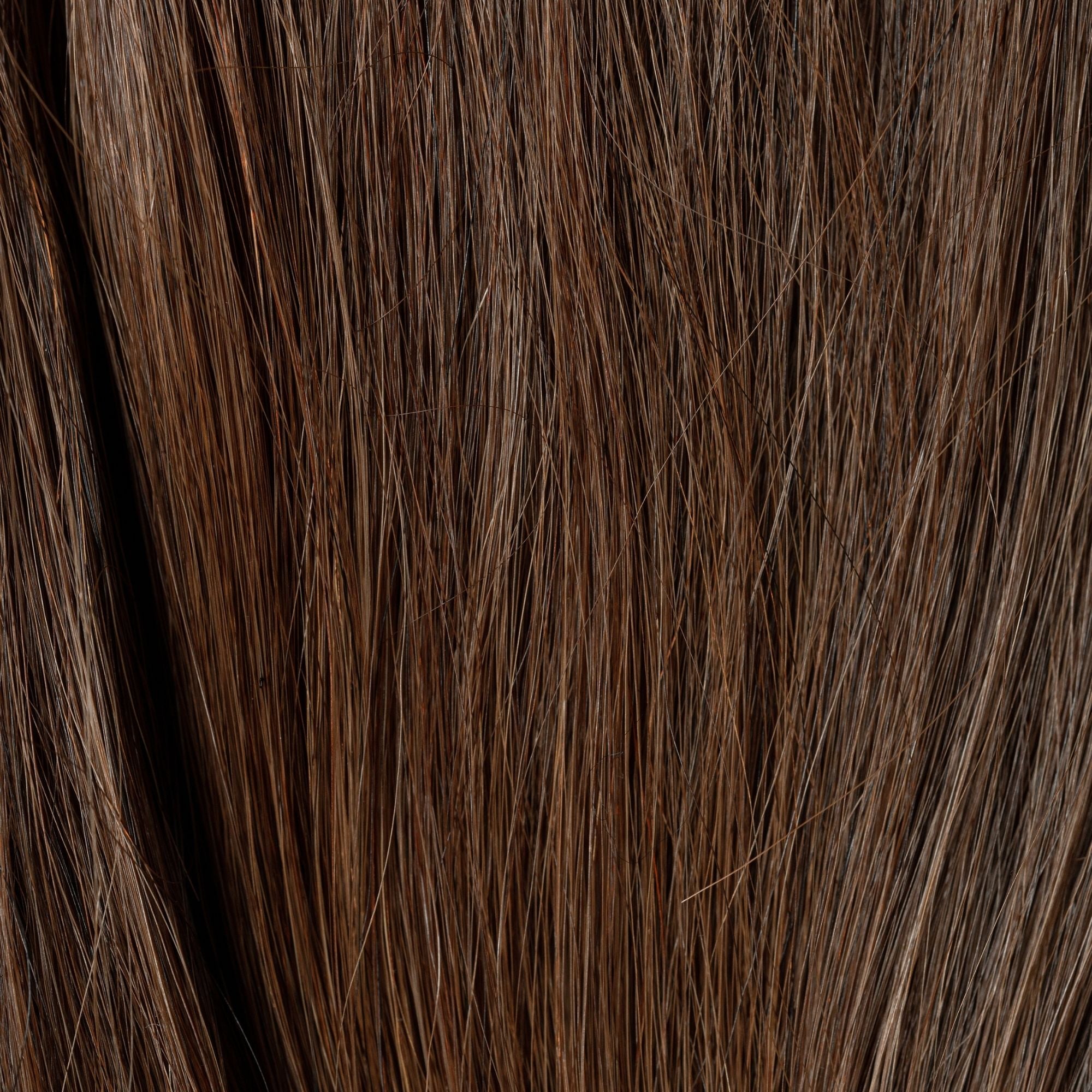 Close-up of Spicy Cinnamon loose human hair texture for Straight Loc Extensions