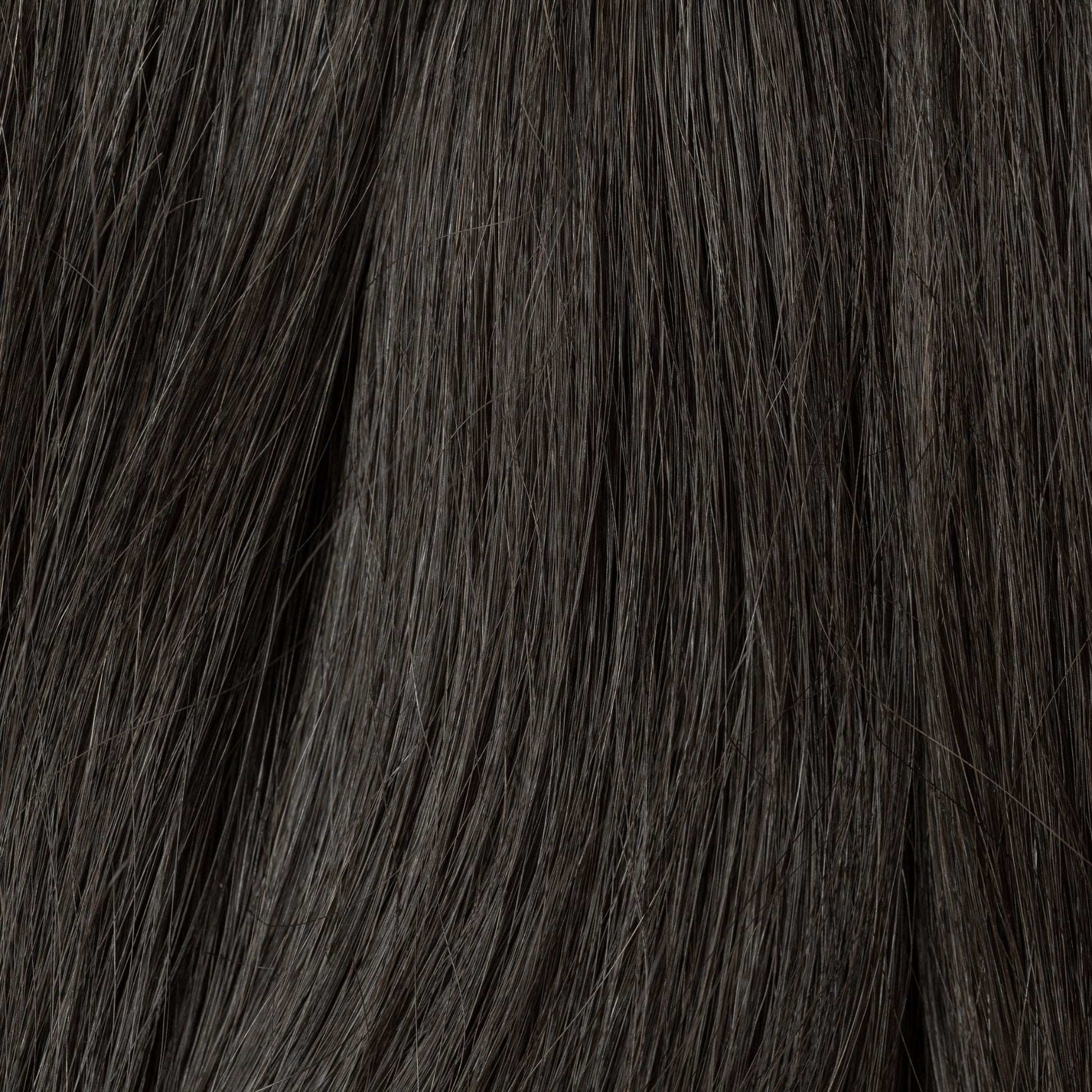 Close-up of Strong Coffee loose human hair texture for Straight Loc Extensions