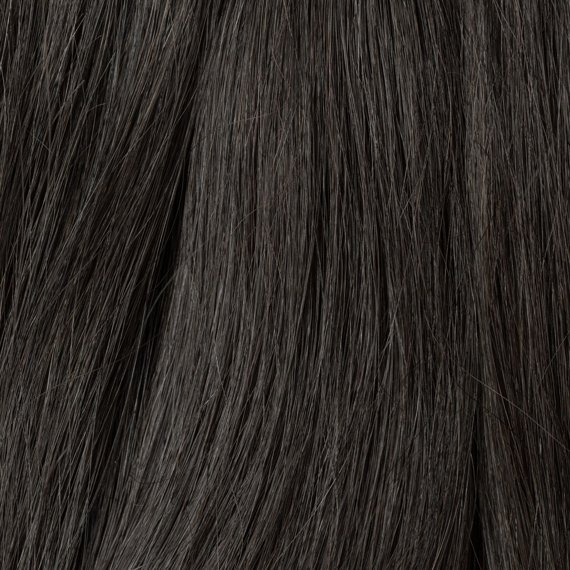 Close-up of Strong Coffee loose human hair texture for Straight Loc Extensions