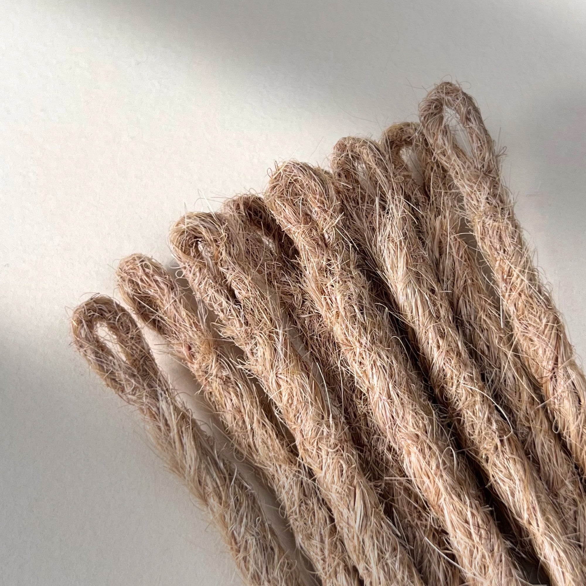 Loop detail of temporary single-ended straight loc extensions in Golden Blonde.
