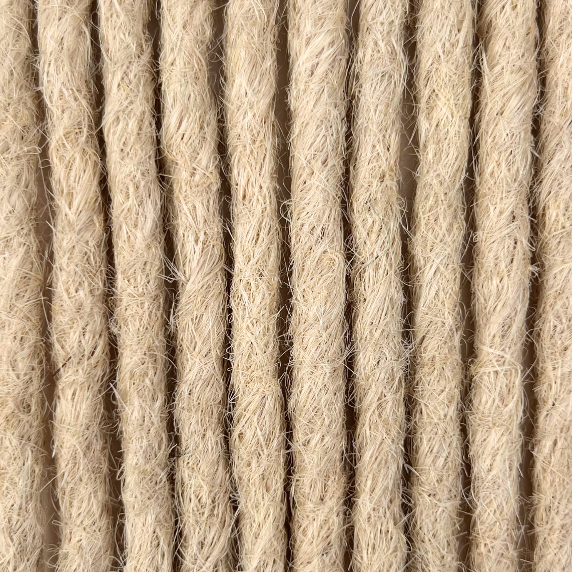 Close-up of straight loc extensions in Wheat Blonde, showing the texture and color.