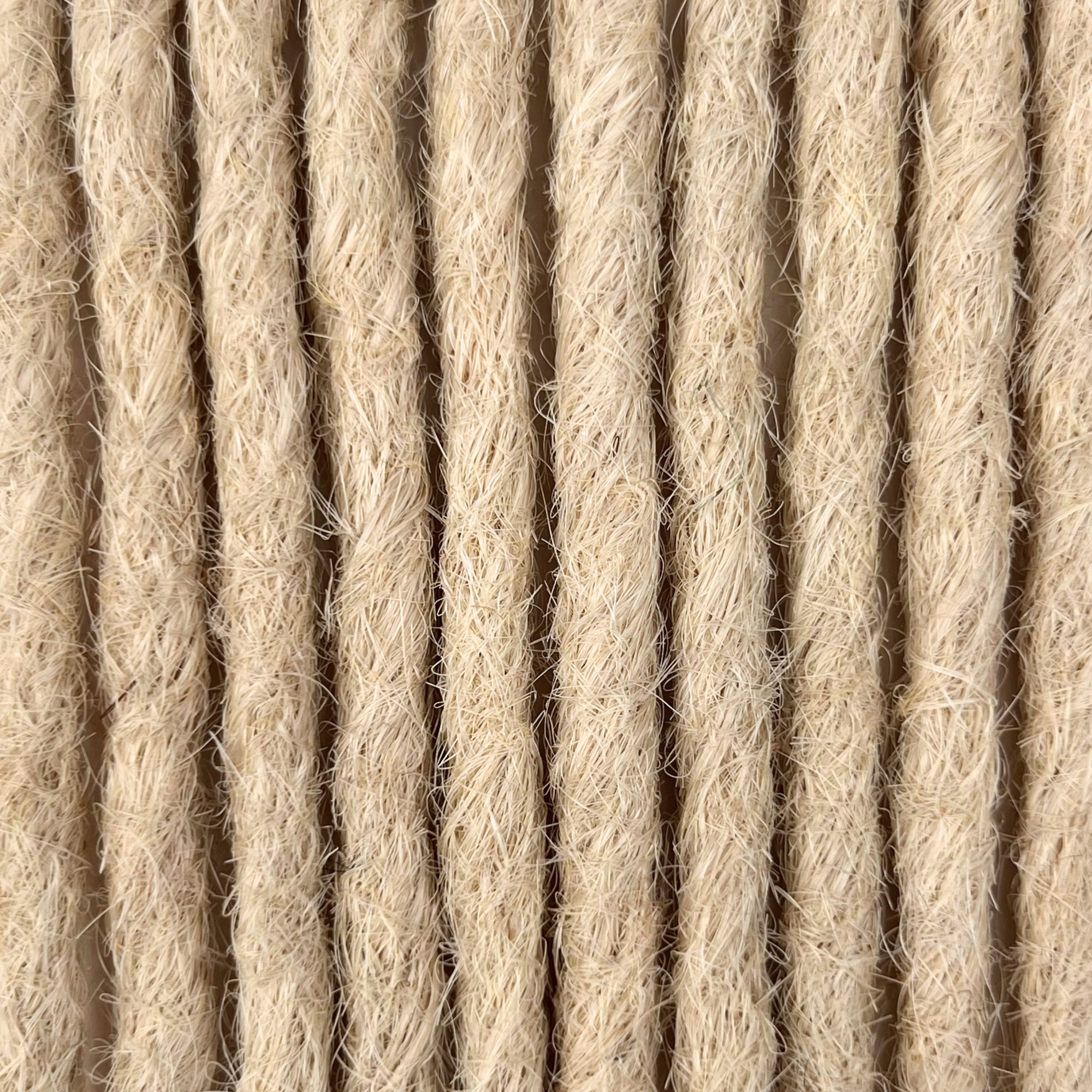 Close-up of straight loc extensions in Wheat Blonde, showing the texture and color.